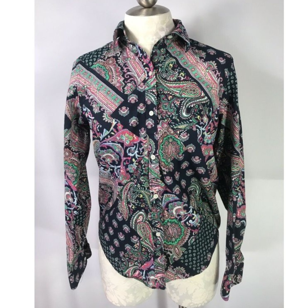 Ralph Lauren M Button Down SHIRT Paisley Non Iron